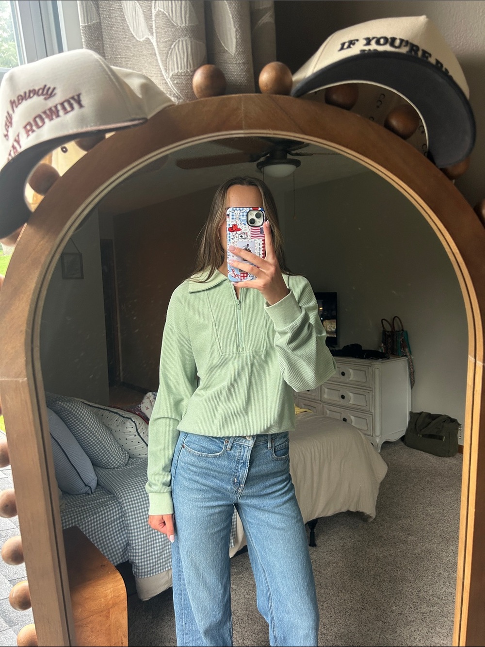 Thread & Supply Women's Light Cream Ribbed Jean Jacket